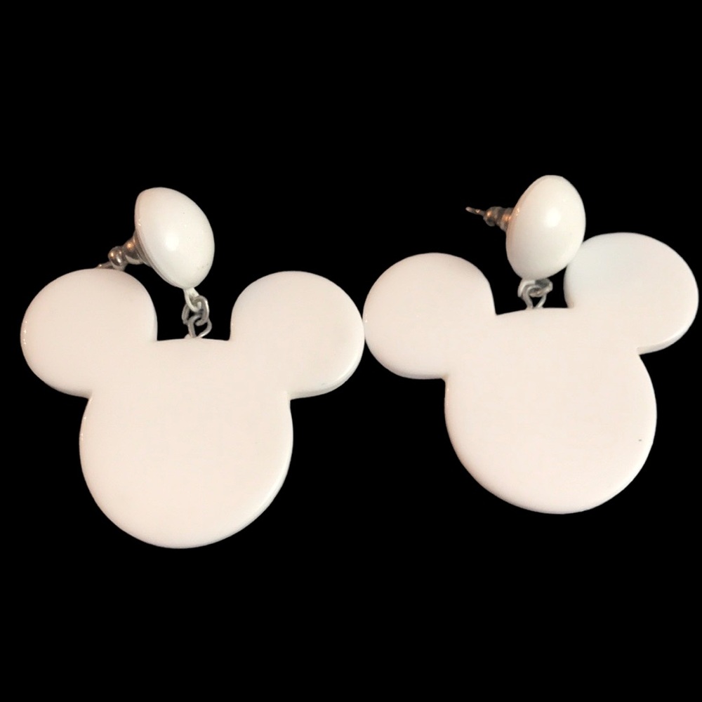 Resin mickey mouse silhouette dangle earrings - Picture 1 of 4